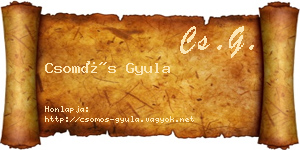 Csomós Gyula névjegykártya