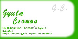 gyula csomos business card