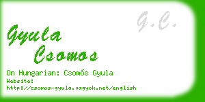 gyula csomos business card
